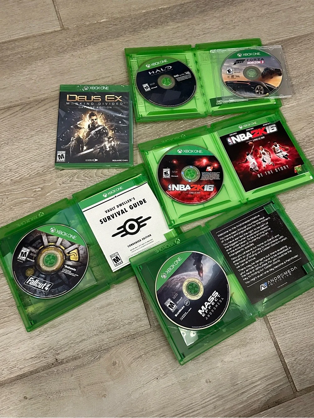 Xbox One Video Games Lot (6) (Fallout 4, NBA 2K16, Forza 3 & Mass Effect)